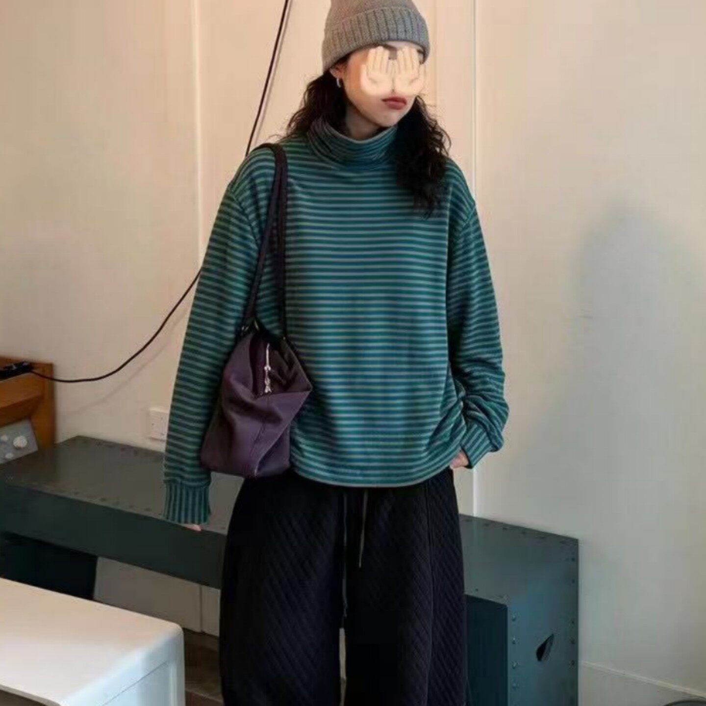 韩版宽松高领内搭上衣显瘦打底衫
