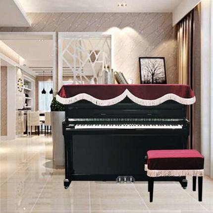 意大利加厚丝绒钢琴罩电钢琴罩布艺高档琴套防尘凳罩欧式简约现代