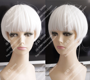欧美时尚沙宣bobo假发 纯白色齐耳短发 西瓜头蘑菇头橱窗时装假发