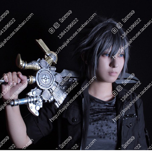 FF15 最终幻想15 诺克提斯 蓬松 深灰色短发 cosplay假发