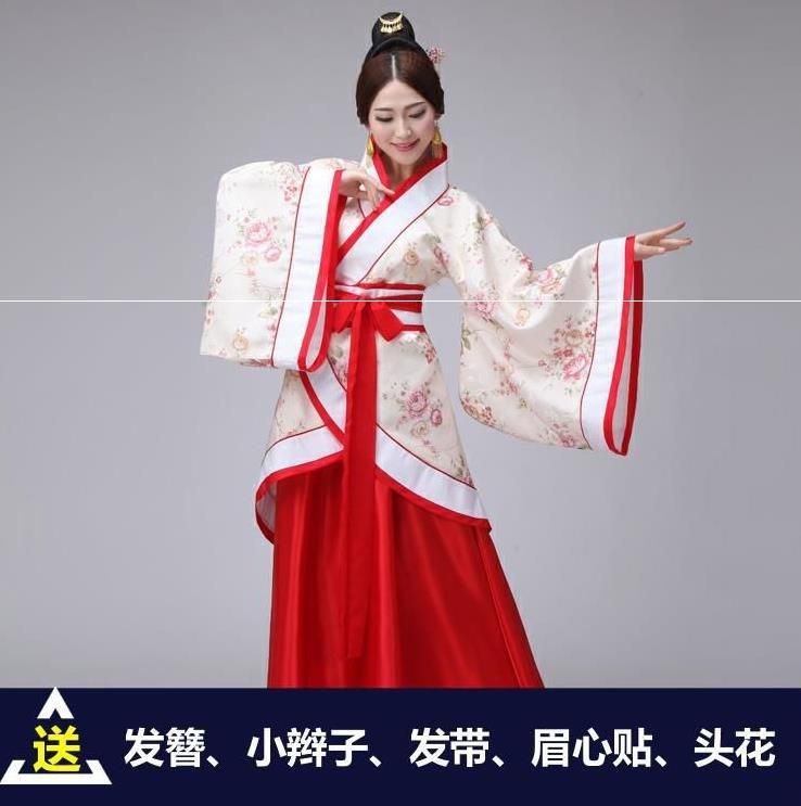 修身宽袖元素礼服女仙女青少年古装软底超仙白色伴娘头饰汉薄纱|ruв категории Женская одежда, костюм/национальная одежда/театр костюм, национальная одежда/этап погрузки - от Buy2taobao.com для оказания профессиональной услуги покупки агента Taobao