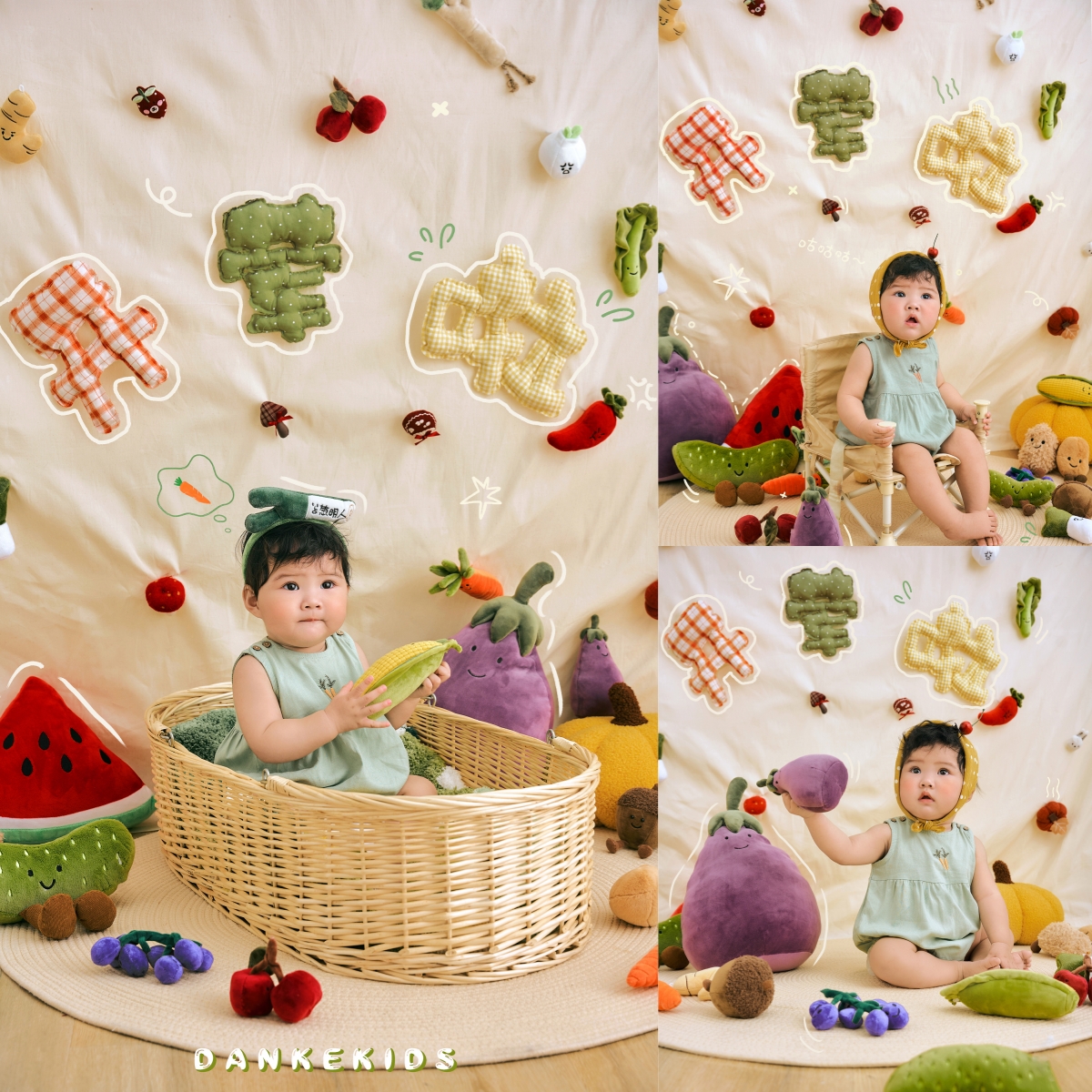 儿童摄影服装周岁照开荤仪式生日照拍照服装宝宝百天一岁拍照服装