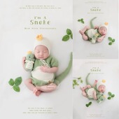 蛇宝宝摄影服装 道具 婴儿百天照拍照道具影楼新生儿满月照服装