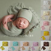 新生儿拍照服装 帽子裹布玩偶影楼婴儿满月宝宝照相服饰