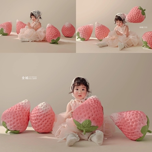 儿童摄影服装仿真草莓道具女孩写真艺术照拍照服装泡沫草莓道具
