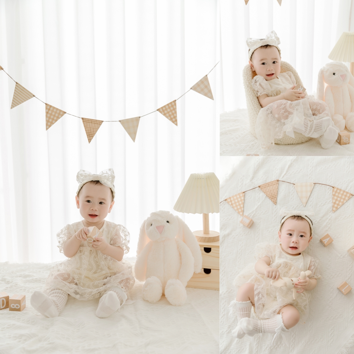 简约宝宝百天照周岁照拍照服装