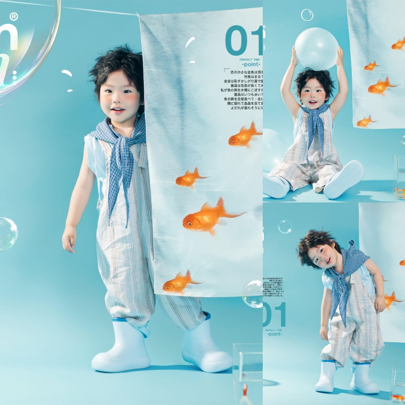 2026男童摄影服金鱼主题影楼款图片