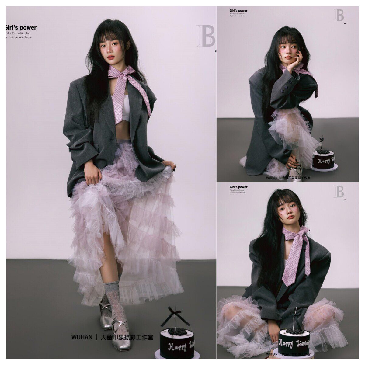 2026年新款摩登款12-16岁大童女孩时尚杂志走秀风格影楼拍摄服装