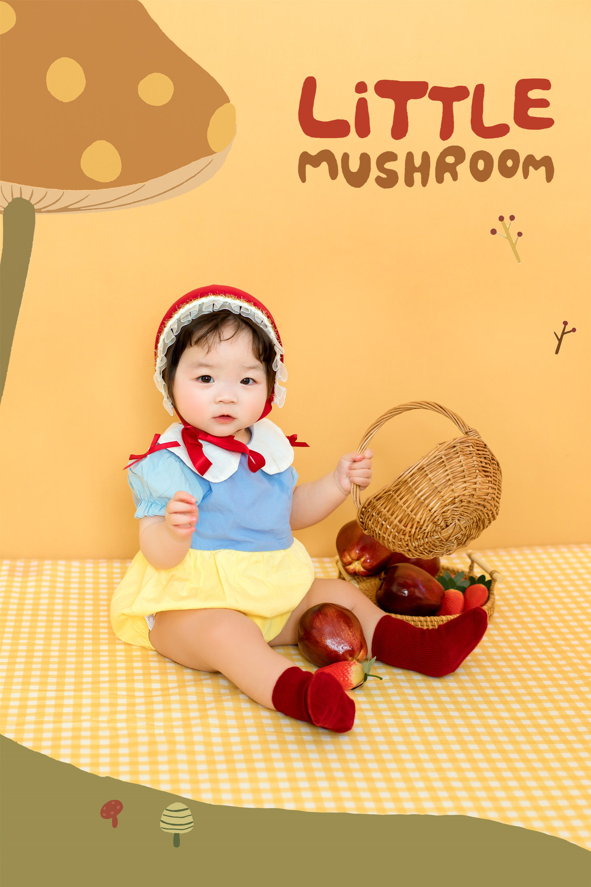 新款儿童摄影服装白雪公主造型女宝宝百天照周岁艺术照主题道具