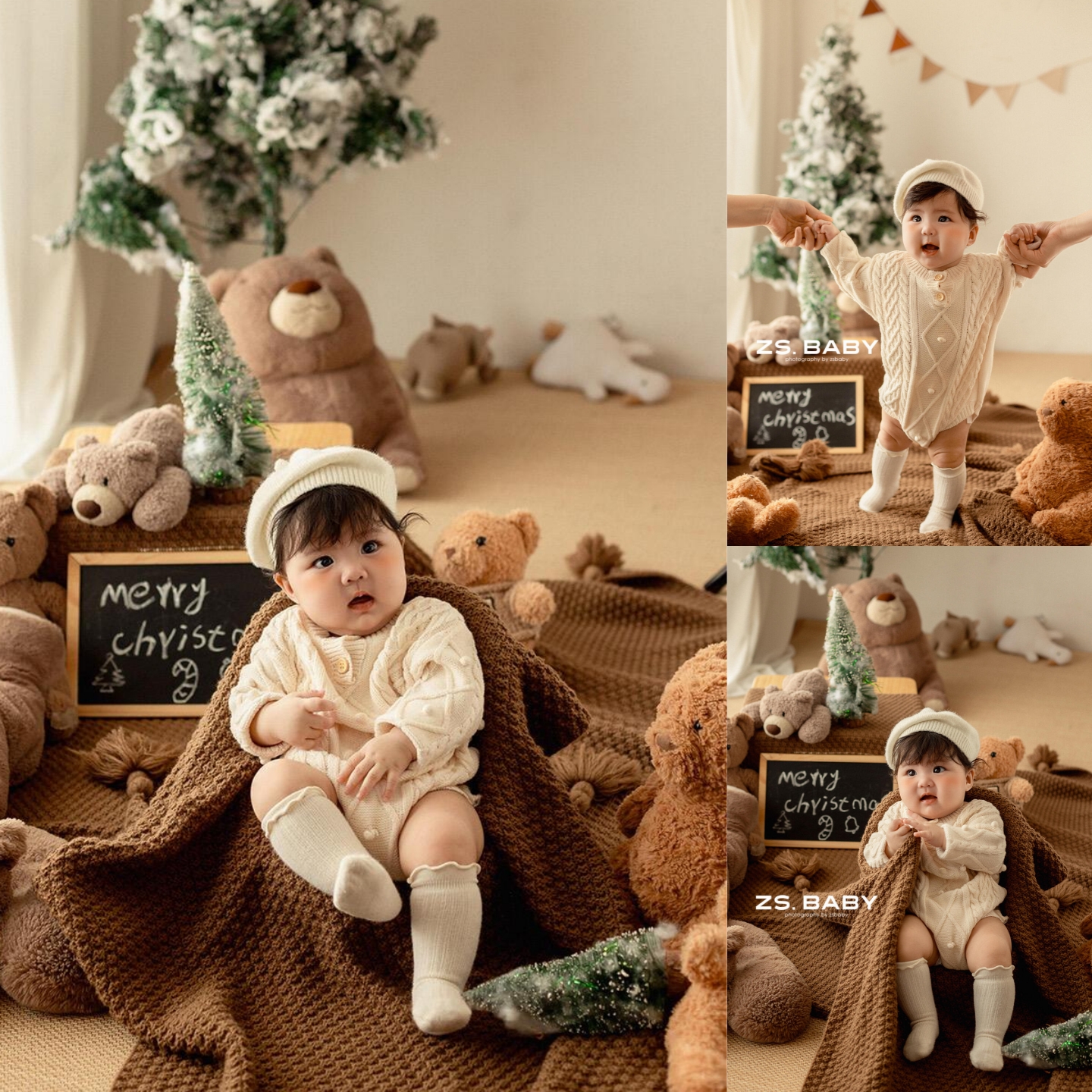 儿童摄影服装圣诞主题道具宝宝百天照周岁照拍照服装影楼写真照