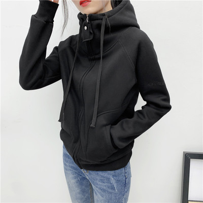 外套连帽加厚修身拉链开衫新款