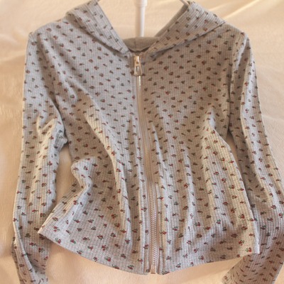 大码休闲莫代尔碎花显瘦短外套女