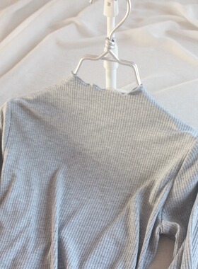 半高领长袖秋冬打底T恤女灰色莫代尔胖MM大码打底衫修身显瘦上衣