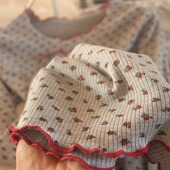 秋冬打底衫 睡衣上衣针织睡裤 T恤居家服可外穿大码 小碎花圆领长袖