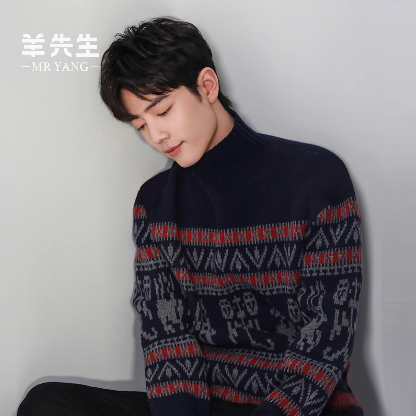 半高领青年冬季加厚羊毛衫