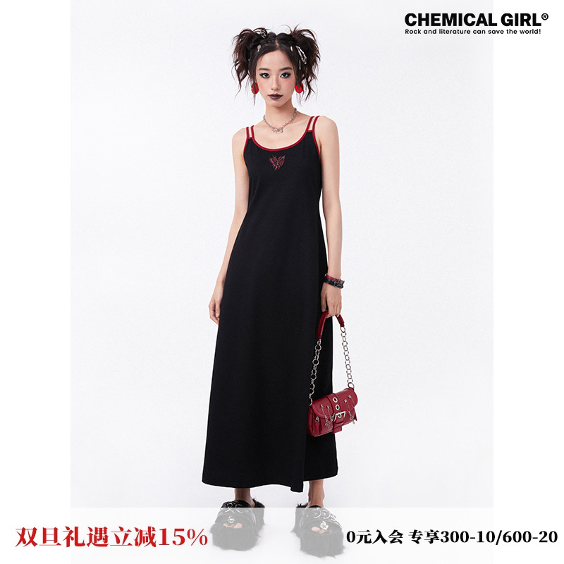 休闲A字纯棉蝴蝶印花休闲连衣裙