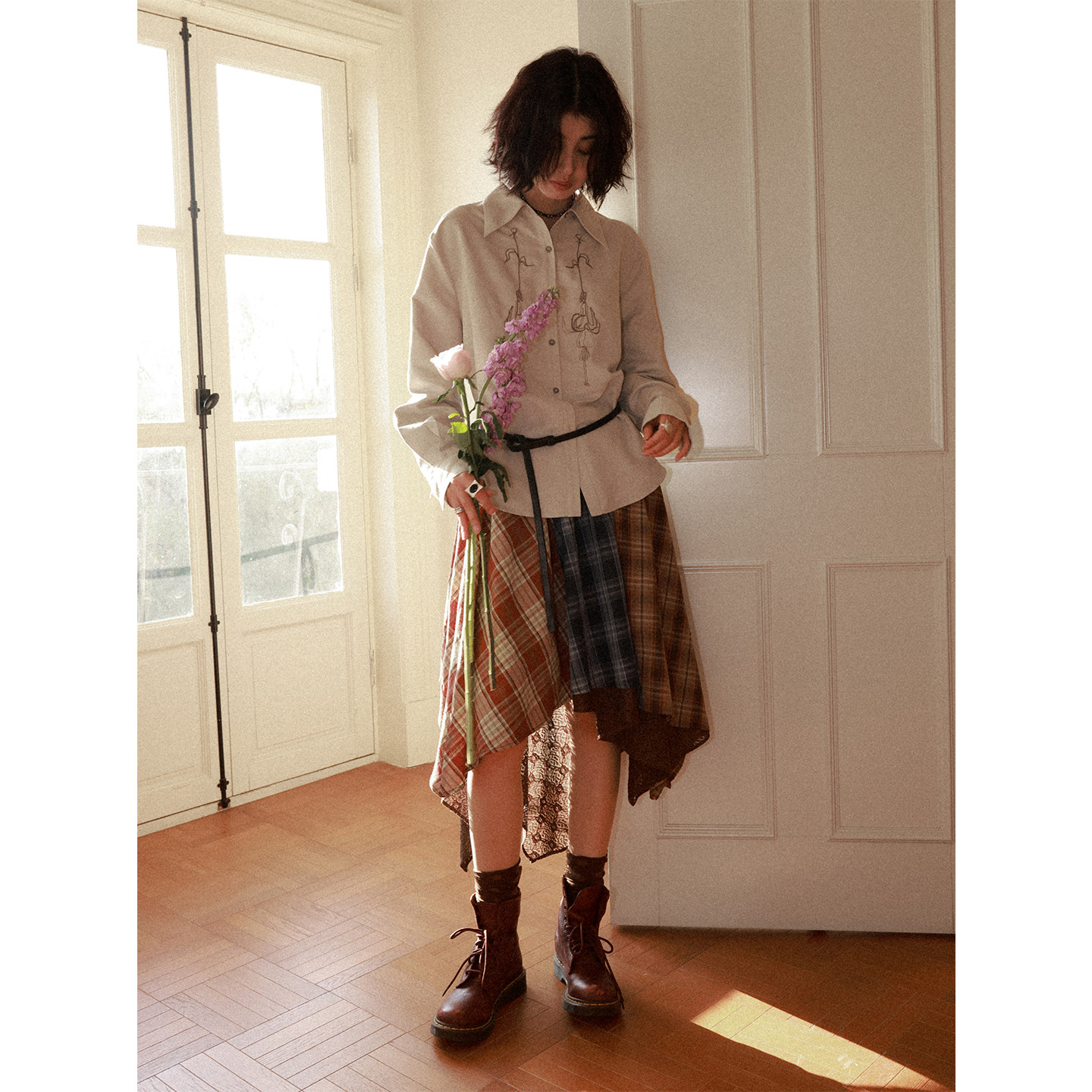 化学少女01/25 20点上新「悬停的颜色」松紧腰拼接不规则格子半裙,女装/女士精品,半身裙,淘宝优惠券,粉丝福利购,淘宝优惠卷