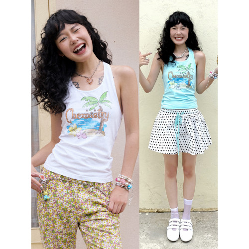 椰树V领挂脖女夏季新品