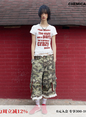 化学少女 H1「星系狂奔」迷彩薄款休闲中裤花边可拆卸复古朋克