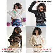 化学少女「色彩炸弹新色」高领针织打底衫 女春秋长袖 上衣内搭T恤
