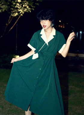 化学少女「天使爱美丽」法式复古连衣裙女夏季气质显瘦中长款裙子