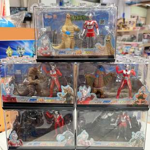 正版锦江奥特曼PK小怪兽赛文人偶模型亚克力盒泰罗初代巴顿安东拉