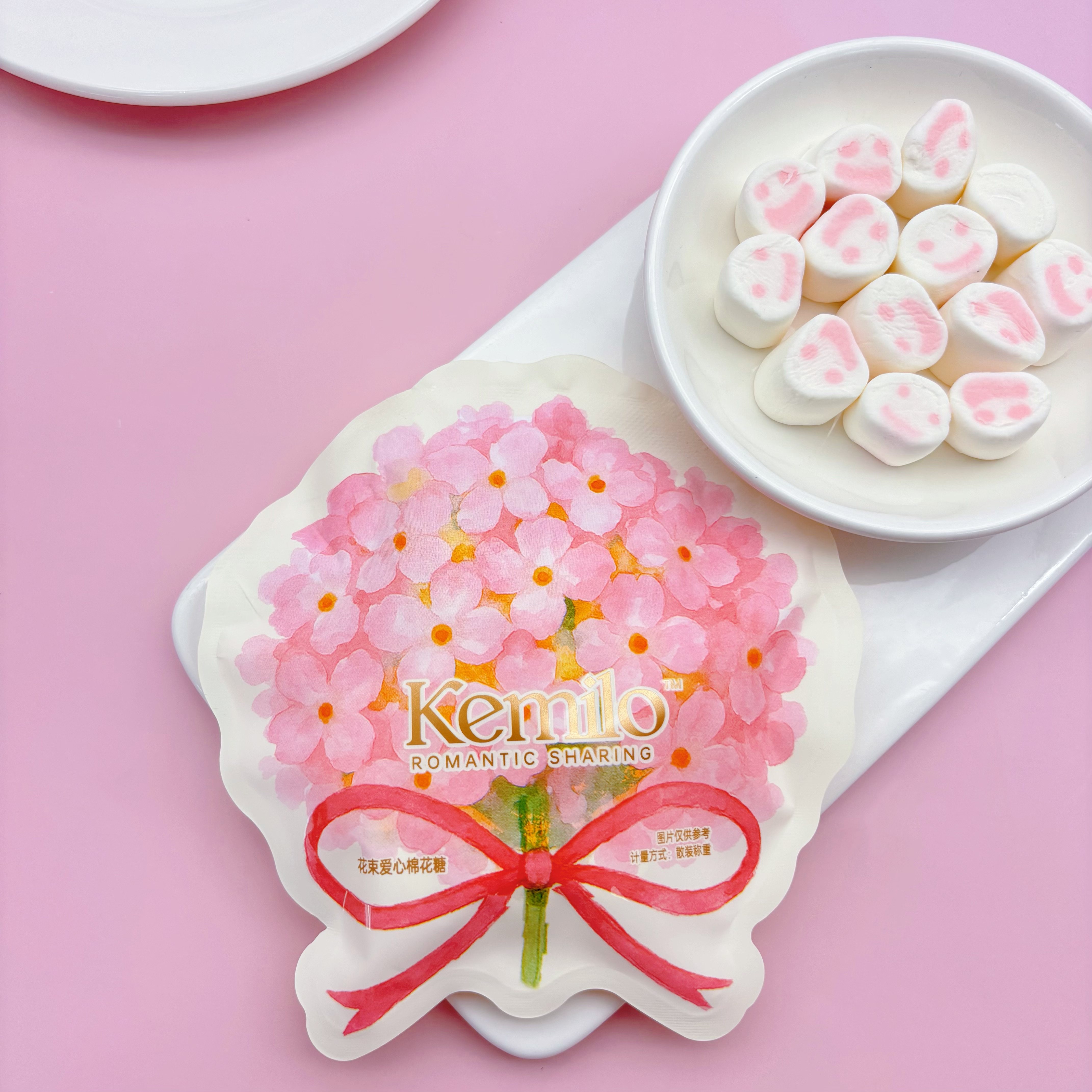 KEMILO可米洛花束爱心棉花糖爆款结婚喜糖散装网红糖果休闲零食