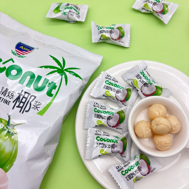 ADM原味特浓椰子糖爆款网红椰子味糖果袋装休闲小零食100g小包装