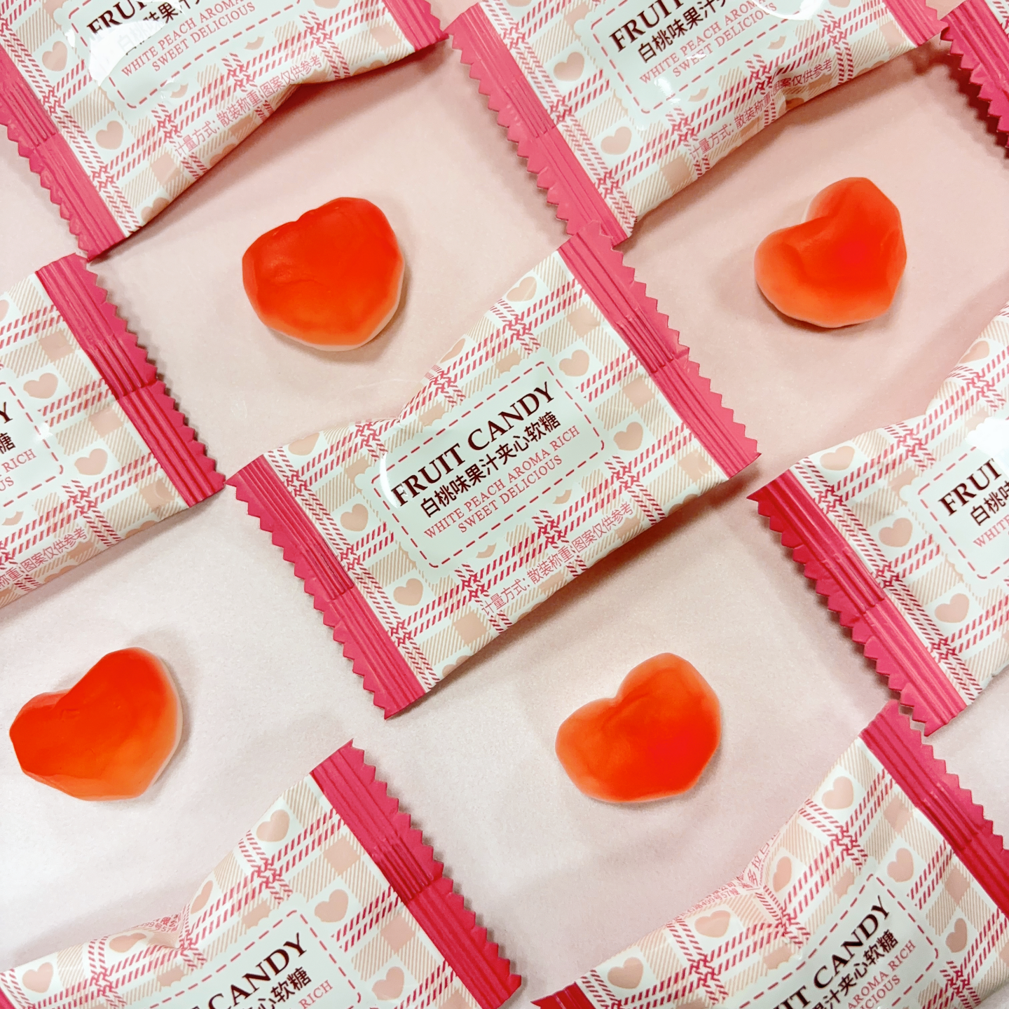 潘多拉日记白桃味夹心软糖爱心形状爆款喜糖水果糖休闲零食糖果