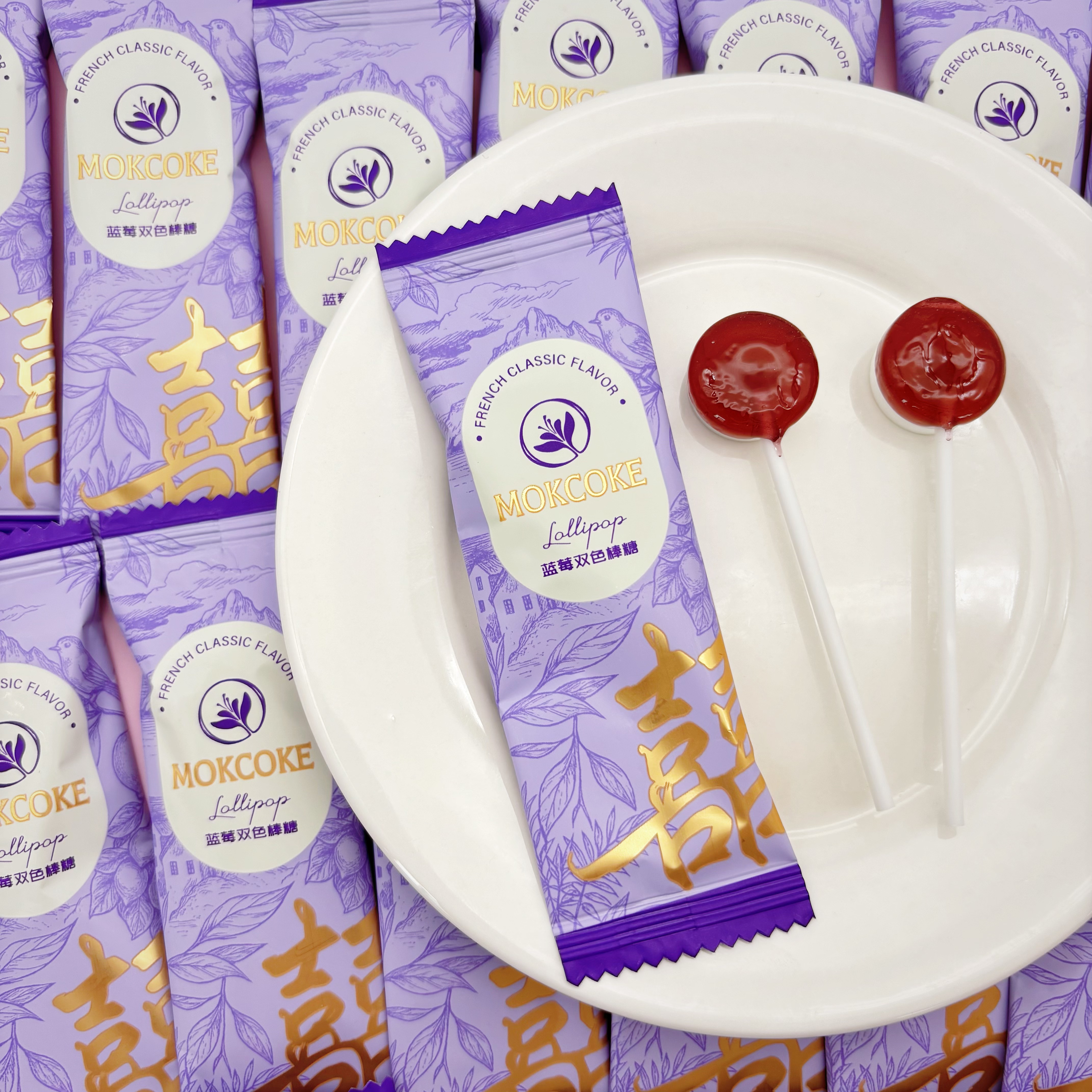 MOKCOKE蓝莓味双色棒棒糖