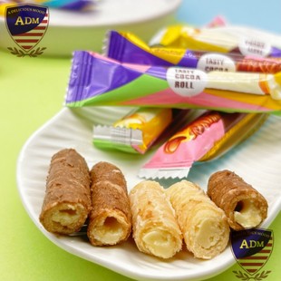 ADM马来风味混合牛奶巧克力味夹心卷蛋卷零食婚庆喜糖厂家直销