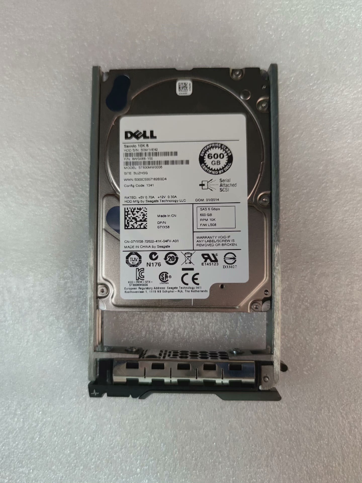 Dell/戴尔07YX58 600G 10K 6GB 2.5议价出售