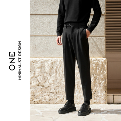 秋冬时尚高级感直筒毛呢九分裤