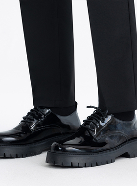 四季休闲小皮鞋男韩版潮流低帮商务正装黑色厚底婚鞋伴郎鞋百搭