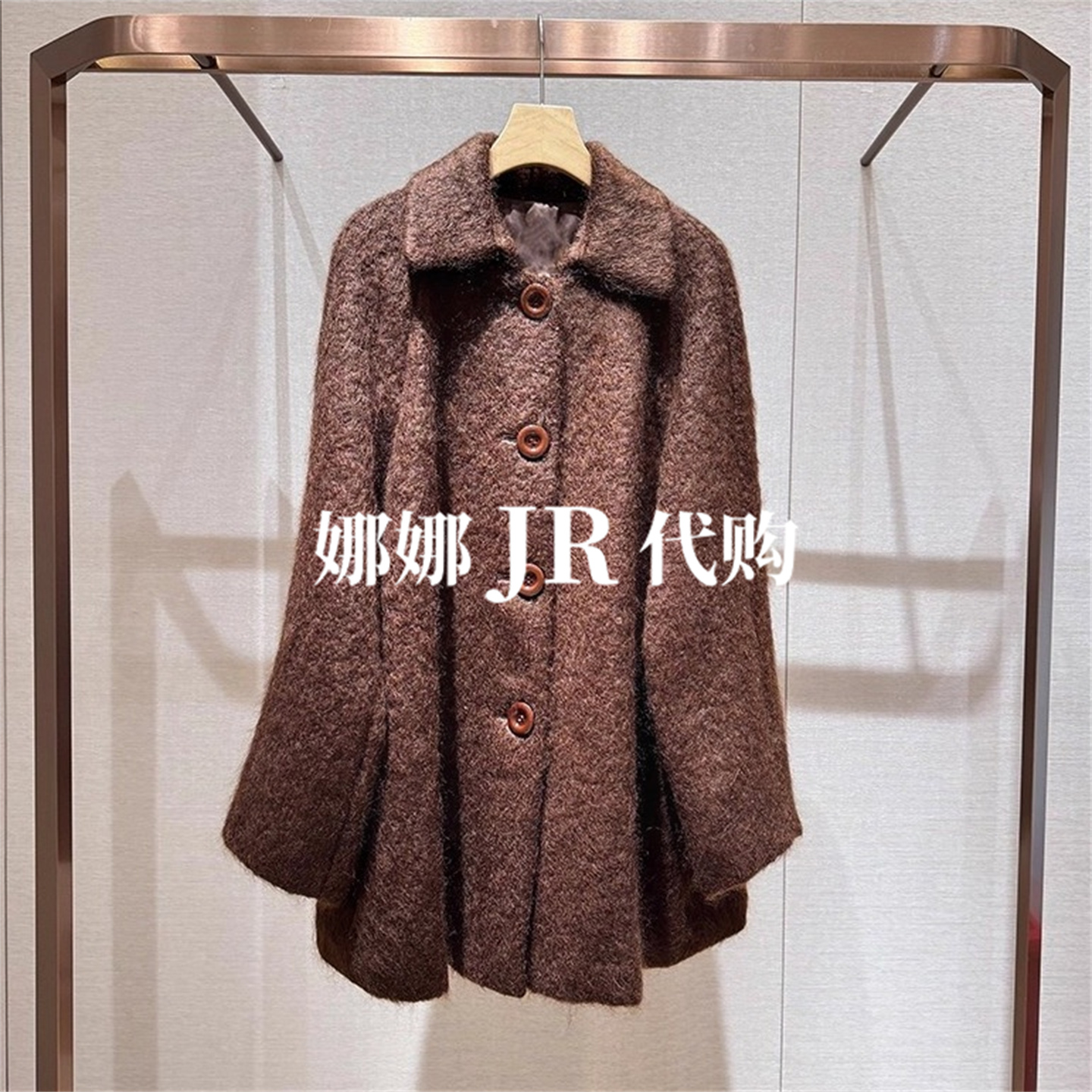 JR2025年冬季翻领单排扣大衣外套