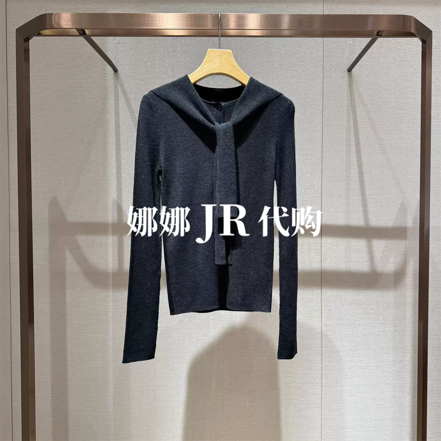 JR2025年冬季设计感假两件针织衫