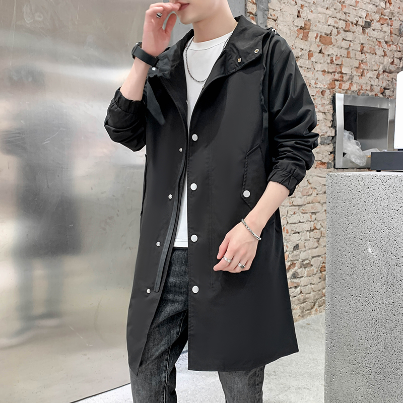 现货春季港风风衣男中长款派克服大衣男夹克薄款外套2102-P75，男装风衣，星座1310