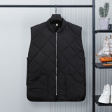 秋冬季菱形格子绗缝棉马甲男女可穿无袖外套棉衣XZ1310-2302-P50，男装背心/马甲，星座1310