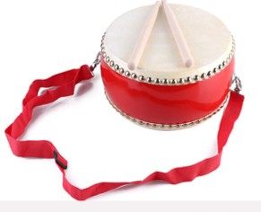 牛皮鼓 儿童打击乐器小红鼓 小堂鼓 早教鼓 益智玩具 鼓棒 堂鼓