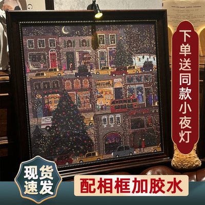 Galison冬灯拼图500片带金箔相框