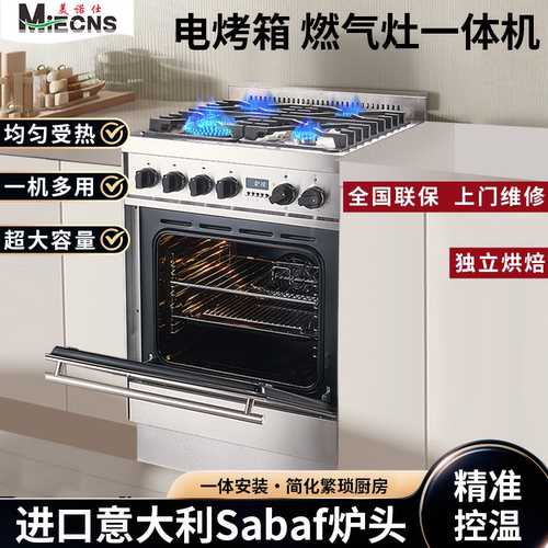 连体烤箱灶四头燃气灶进口炉头