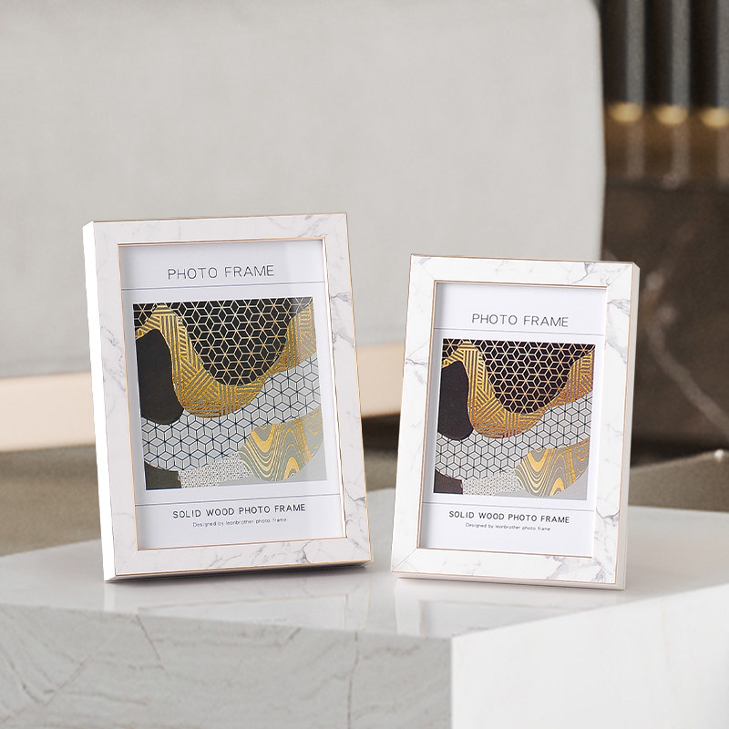 轻奢创意大理石纹相框摆台加洗照片打印6 7 10寸定制框架高级摆件,家居饰品,相框/画框,淘宝优惠券,粉丝福利购,淘宝优惠卷