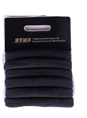 无接缝橡皮筋头饰发绳高弹力黑色