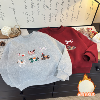 【婷二严选】【顾奈】男女童冬季新年卫衣2025加绒保暖加厚