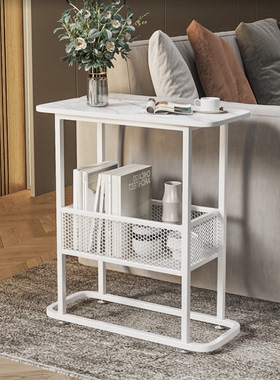 极窄边几客厅20cm沙发夹缝小茶几收纳边柜边几缝隙岩板边柜侧边桌