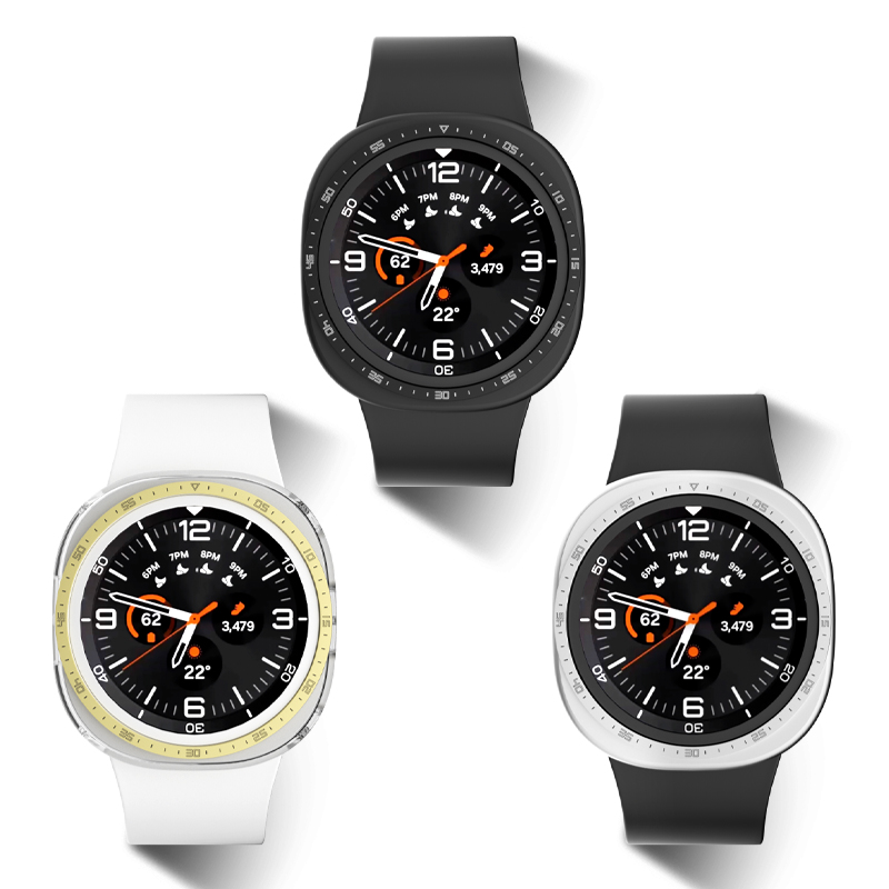 适用三星手表watch8数字刻度表圈40mm44镂空半包边框保护壳防摔套