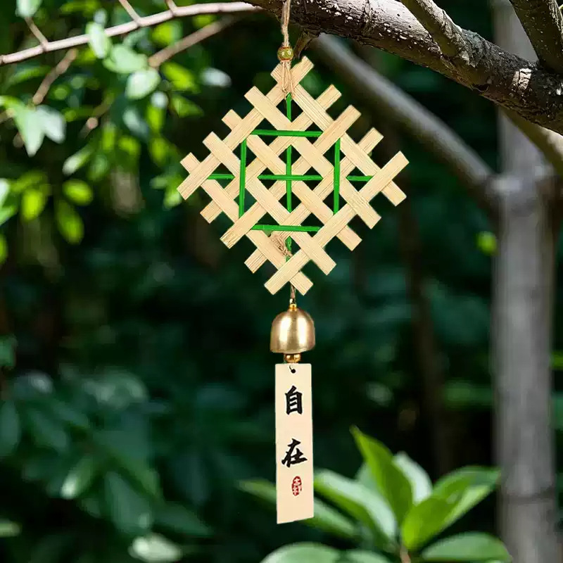 父亲节非遗文化竹编风铃儿童手工diy铃铛挂饰材料包亲子团建活动