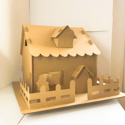 纸箱房子diy手工小屋儿童饼干制作材料拼装纸盒幼儿园圣诞节区角