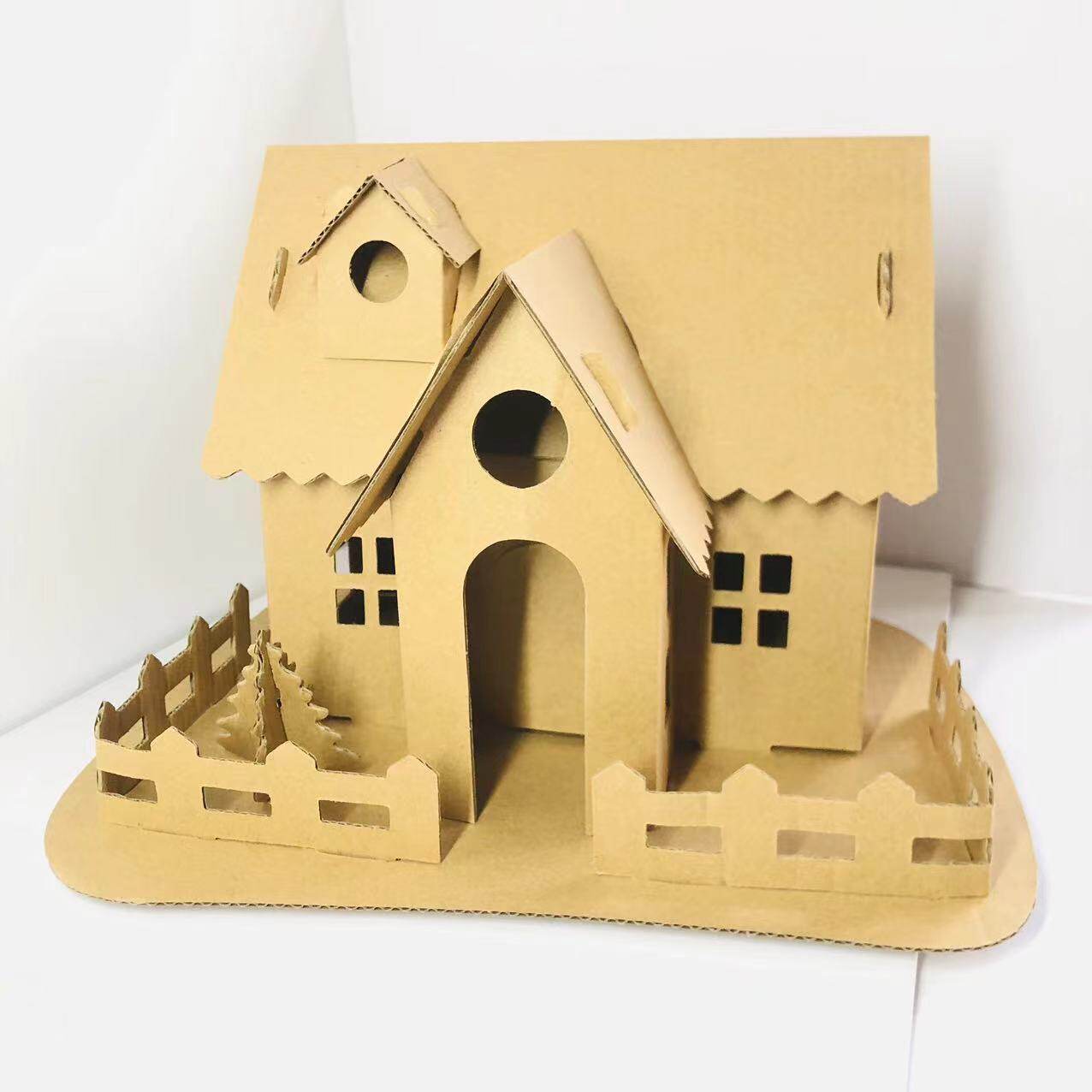 小屋儿童diy手工制作材料纸箱纸板房子拼装涂鸦玩具幼儿园区角