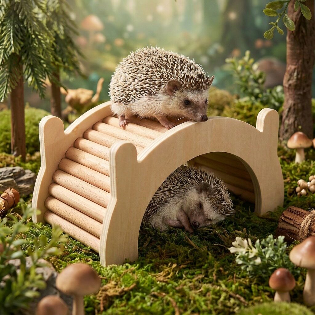 原木刺猬小桥仓鼠金丝熊造景